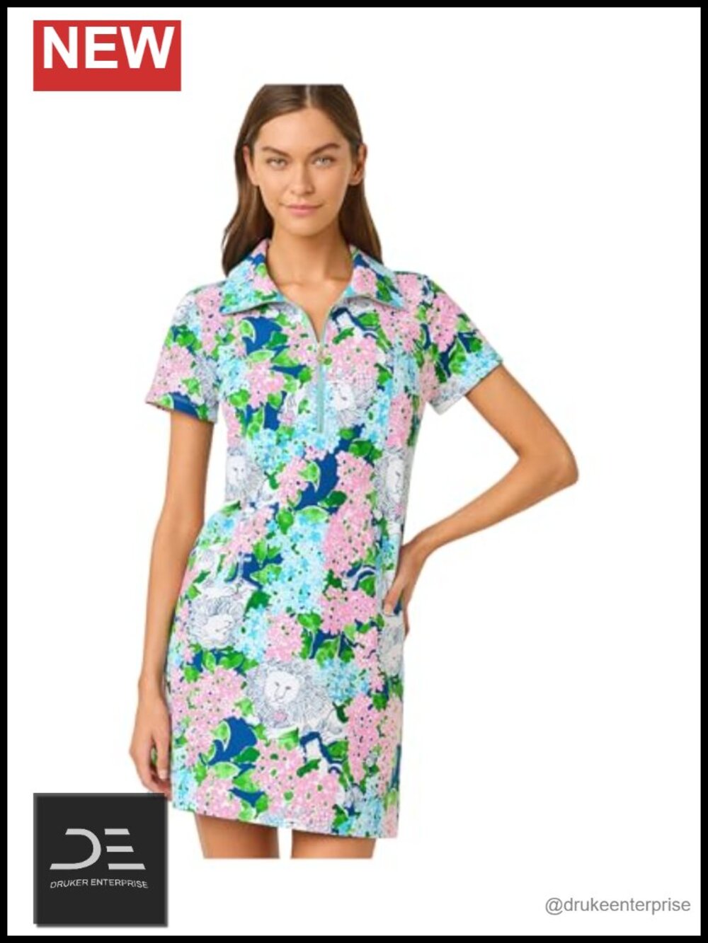 Lilly Pulitzer Eleni UPF 50+ Short Sleeve Terry Pullover Dress